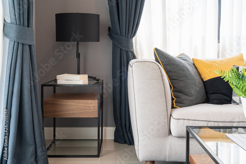 modern living room with set of pillows