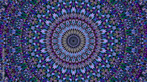 Colorful flower kaleidoscope mandala pattern wallpaper design - bohemian abstract vector background illustration