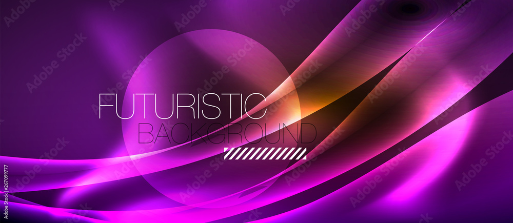 Neon color wave lines abstract background, magic techno futuristic light Neon color wave lines abstract background, magic techno futuristic light