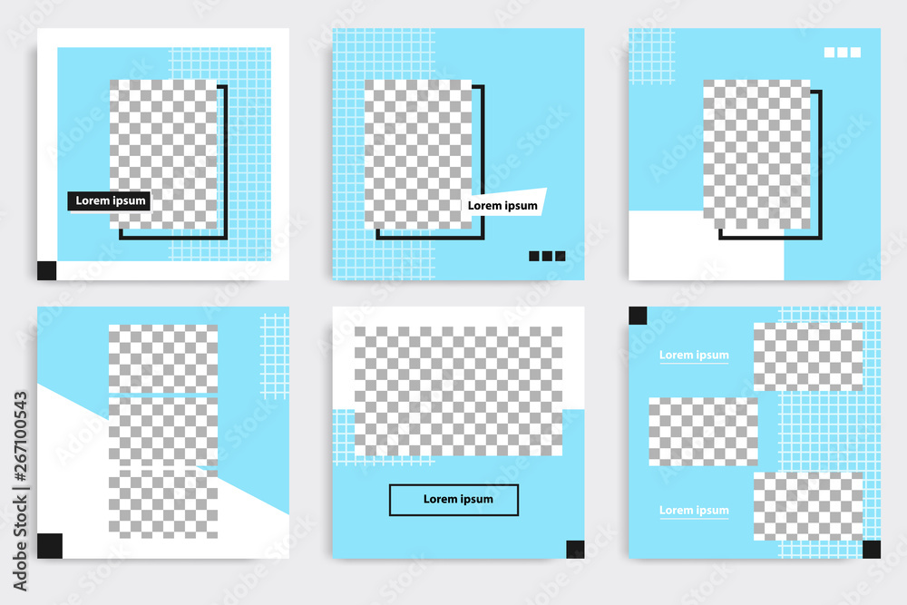 Editable square geometric banner template. Minimalist design background in black and blue color. Vector illustration. Suitable for social media post and cover, web internet, brochure. Editable square geometric banner template. Minimalist design background in black and blue color. Vector illustration. Suitable for social media post and cover, web internet, brochure.