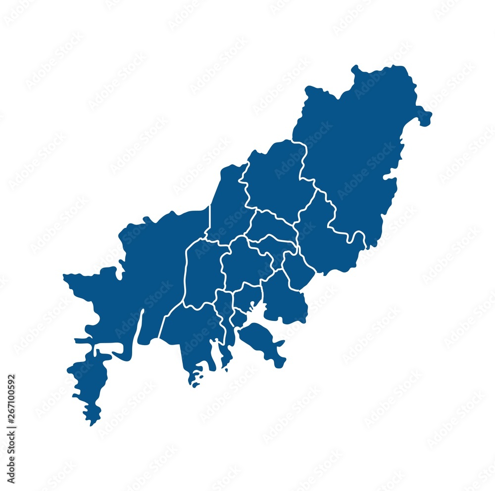 Fototapeta premium Outline map of Busan districts
