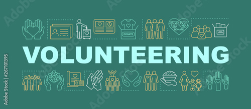 Volunteering word concepts banner