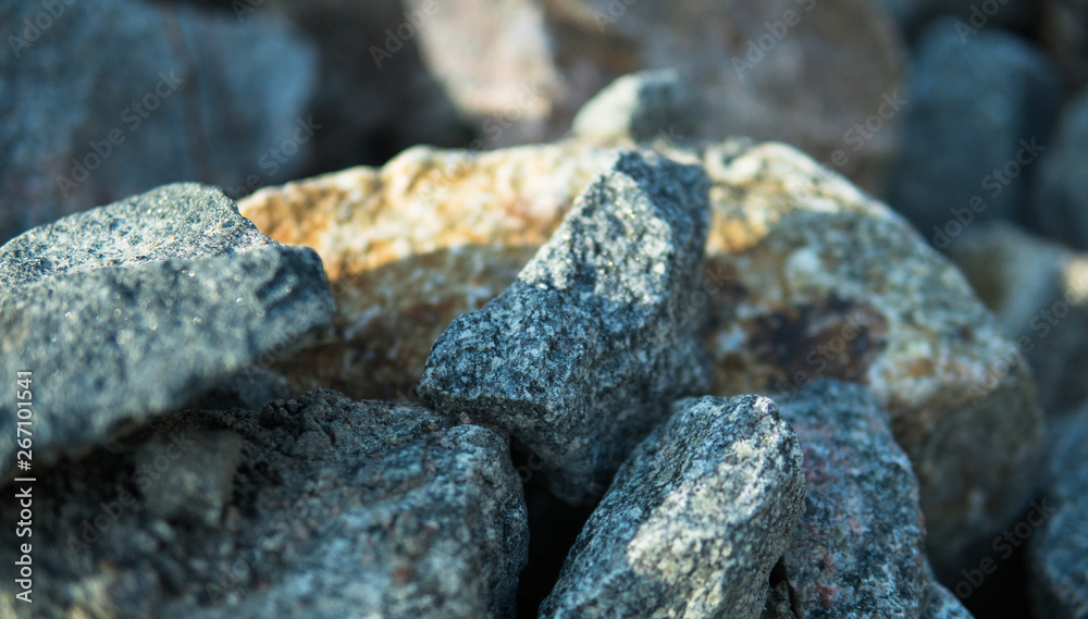 Rocks and stones in the spring time, depth of field, 