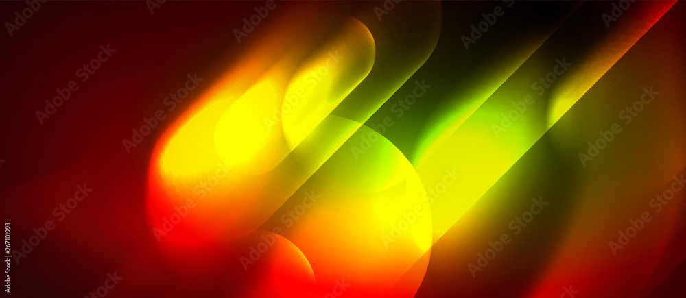 Neon glowing techno lines, blue hi-tech futuristic abstract background template Neon glowing techno lines, blue hi-tech futuristic abstract background template