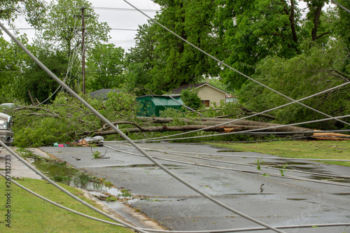 Tornado damage debris spring storm 