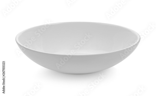 ceramic white bowl on white background