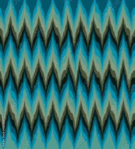Abstract Colorful Ikat Background, Ocean Colors Inspired