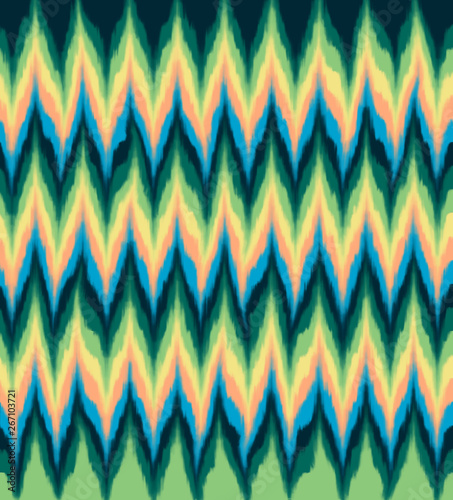 Abstract Colorful Ikat Background, Ocean Colors Inspired