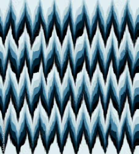 Abstract Colorful Ikat Background, Ocean Colors Inspired