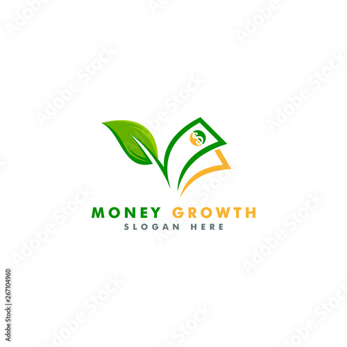 Money Grow logo template - vector