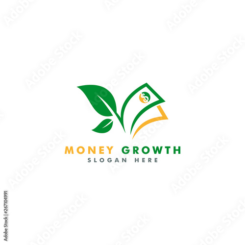 Money Grow logo template - vector
