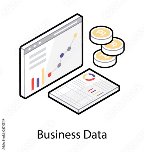 Web concept, isometric icon of web analysis