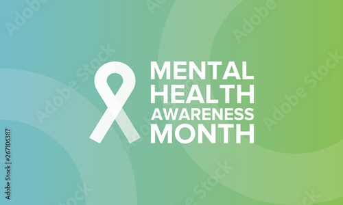 Mental Health Awareness Month in May. Annual campaign in United States by raising awareness of mental health. Poster, card, banner and background. Vector illustration