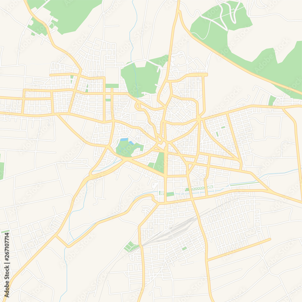 Fototapeta premium Drama, Greece printable map