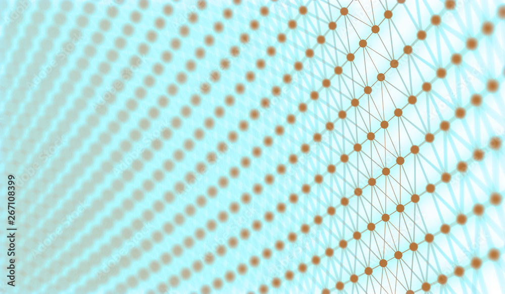 Naklejka premium Abstract polygonal neural mesh, digital background with connection structure. 3d rendering, illustration