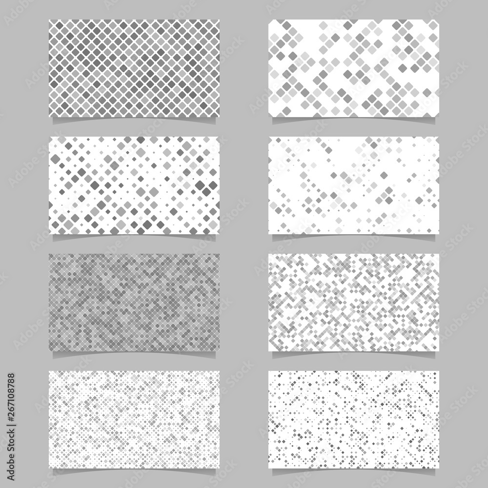 Abstract diagonal square pattern mosaic card background template set - vector graphic design