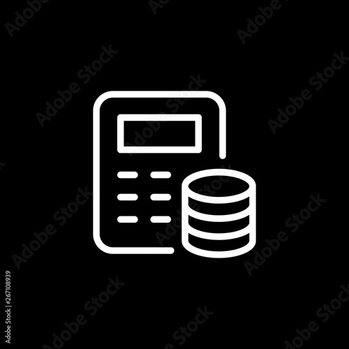 Financial calculation line outline icon