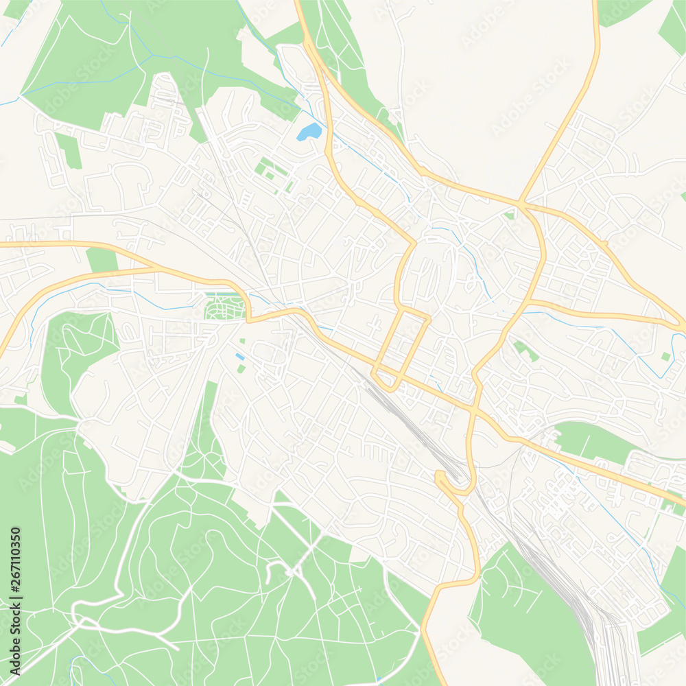 Fototapeta premium Sopron, Hungary printable map