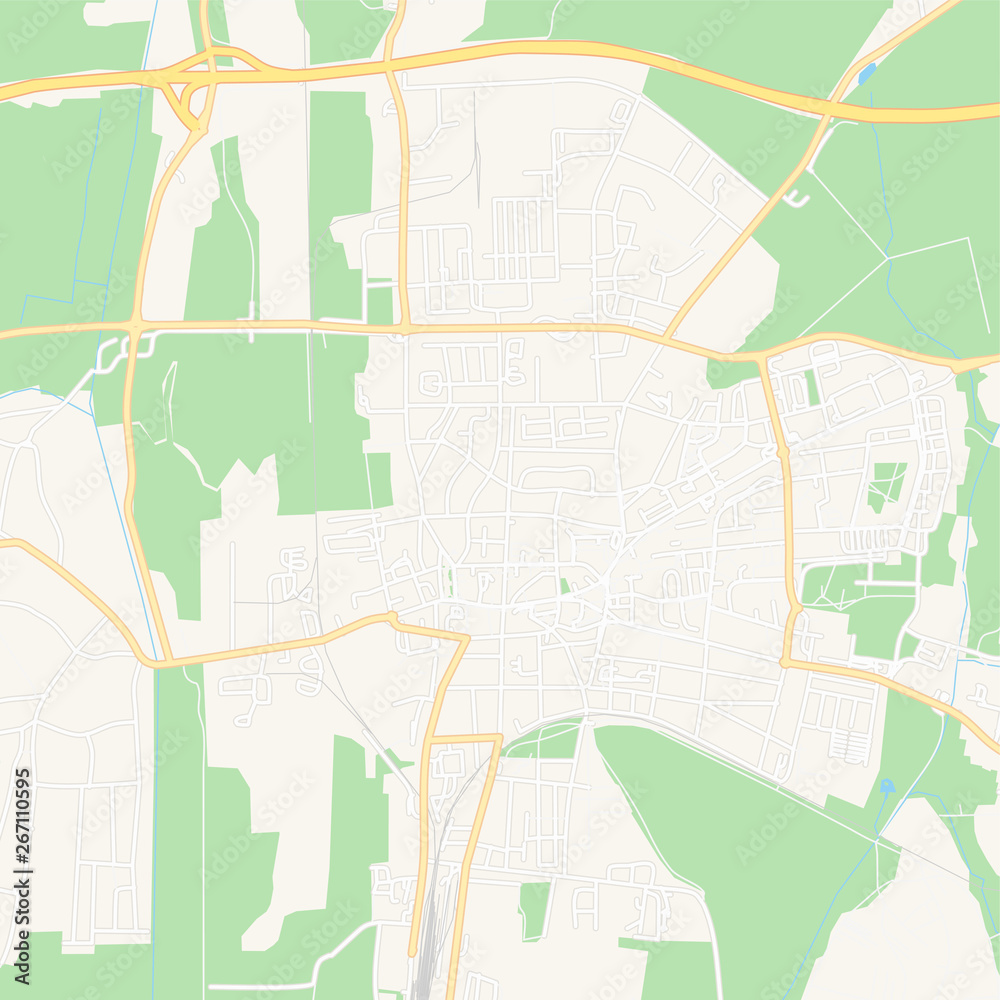 Obraz premium Nagykanizsa, Hungary printable map