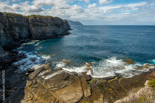 Cliffs of Tasman National Park. Waterfall Bay Track