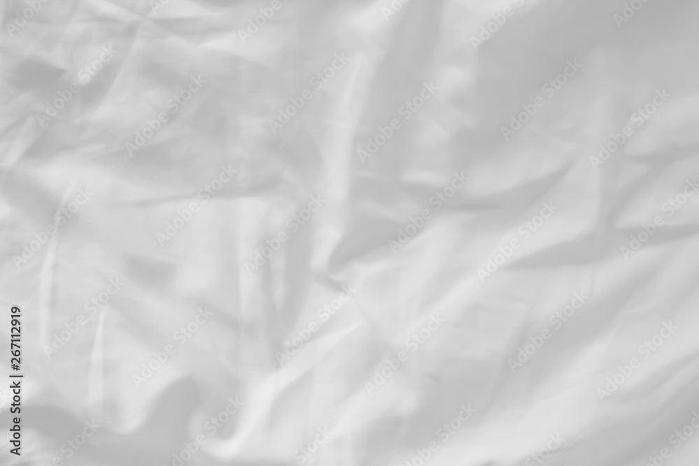 Fototapeta premium Close up of bedding White sheets with copy space.