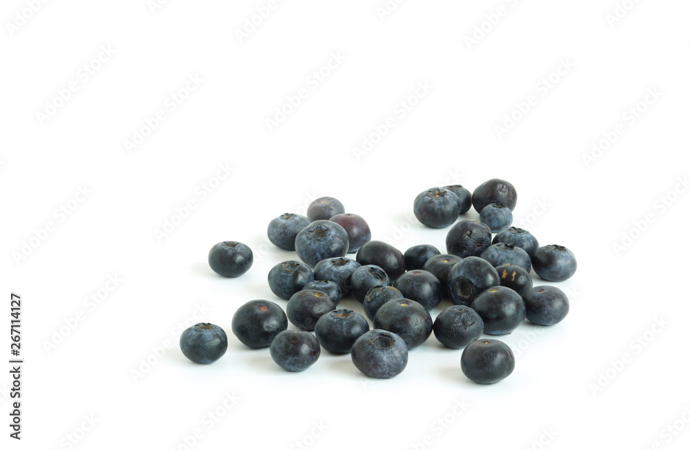 Healthy food blueberries fruit High vitamin Anthocynins benefit for heart and blood circulatory system isolated on white background
