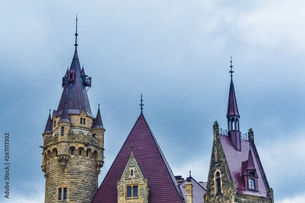 Fototapeta premium Tower of the Moszna Castle, Poland