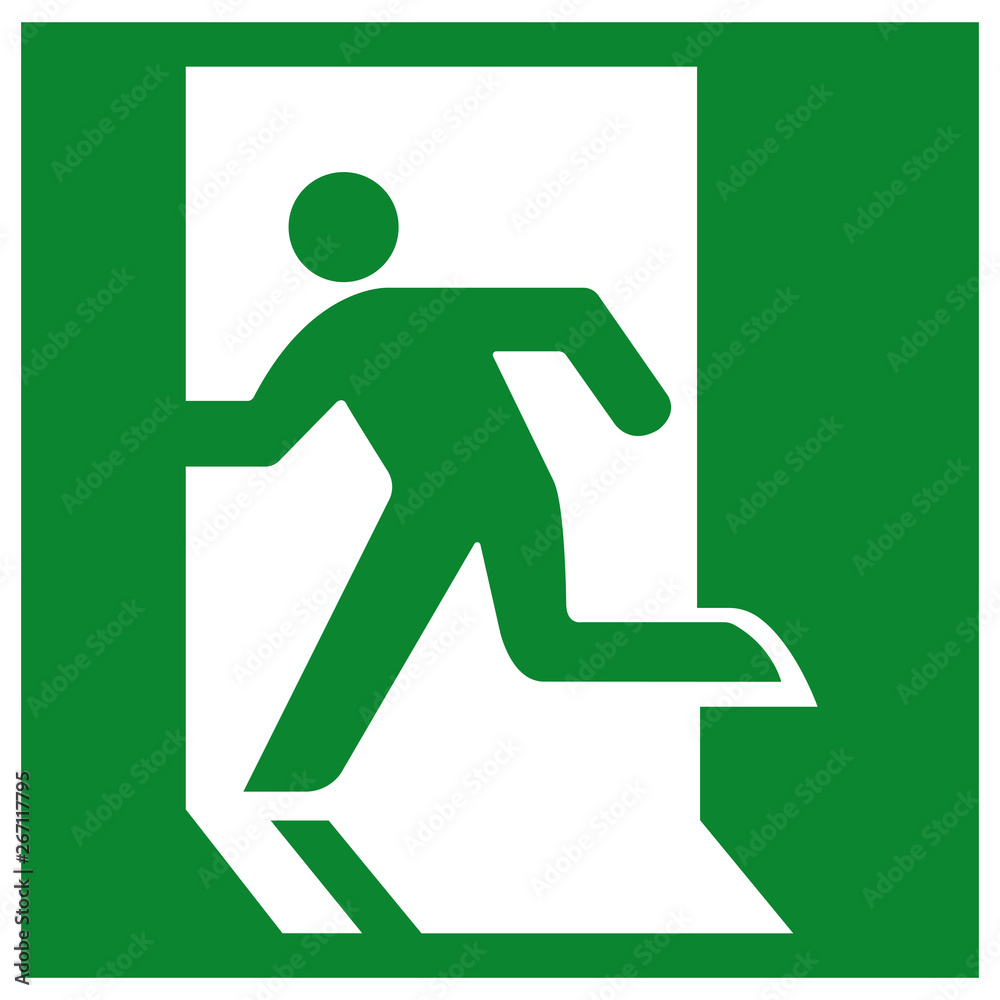 Emergency Exit Symbol Sign, Vector Illustration, Isolate On White Background Label. EPS10 Emergency Exit Symbol Sign, Vector Illustration, Isolate On White Background Label. EPS10