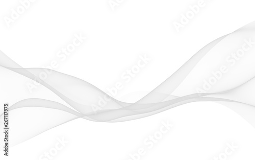 White abstract background. Fluttering white scarf. Waving on wind white fubric. 3D illustration © Plastic man