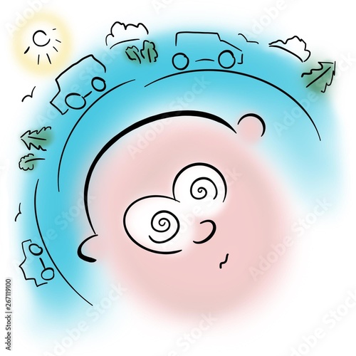 Car ride and motion sickness