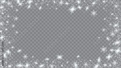 Wallpaper Mural Glitter snowflakes background. Holiday illustration for christmas card. Bbright, White, Shimmer, Glowing, Scatter, Falling on a Transparent background. Torontodigital.ca