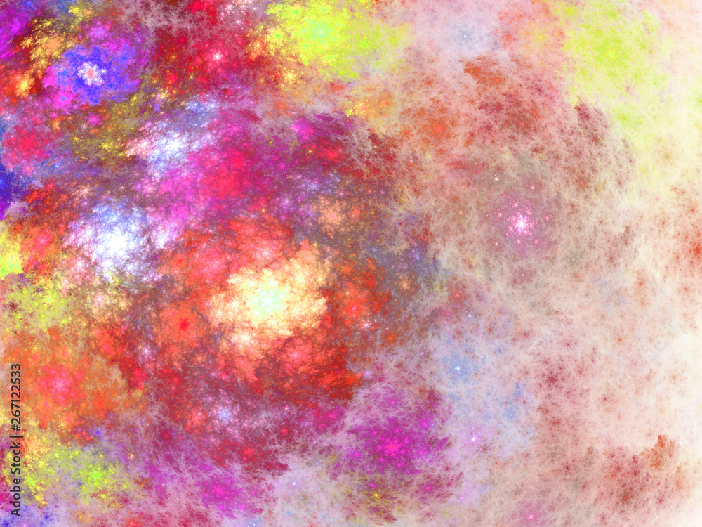 Light colorful fractal spirals, digital artwork for creative graphic design