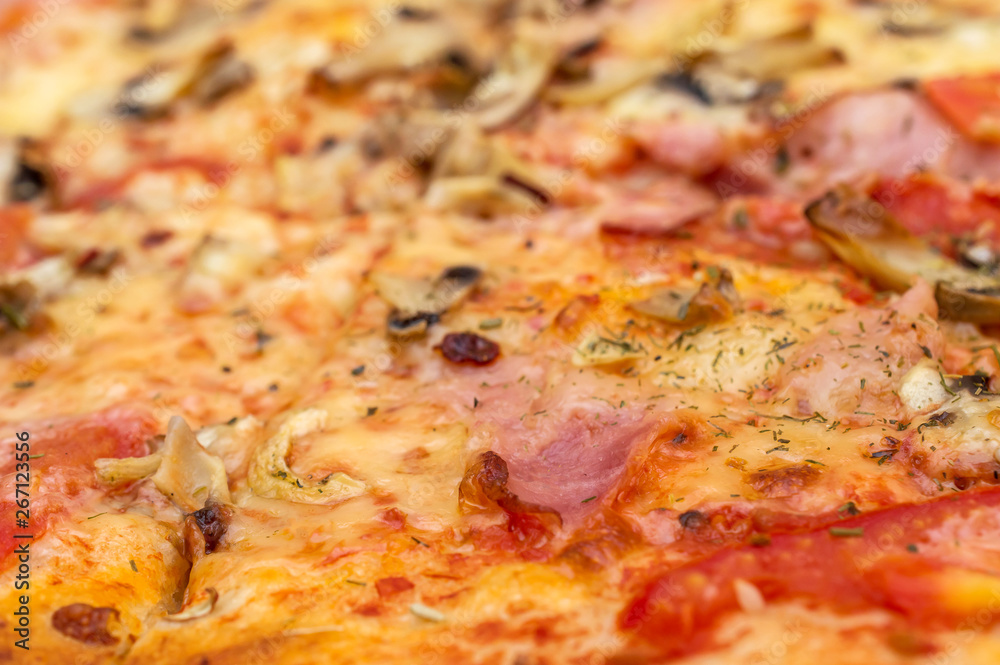Cutted pizza as food background. Close up. Cutted pizza as food background. Close up.
