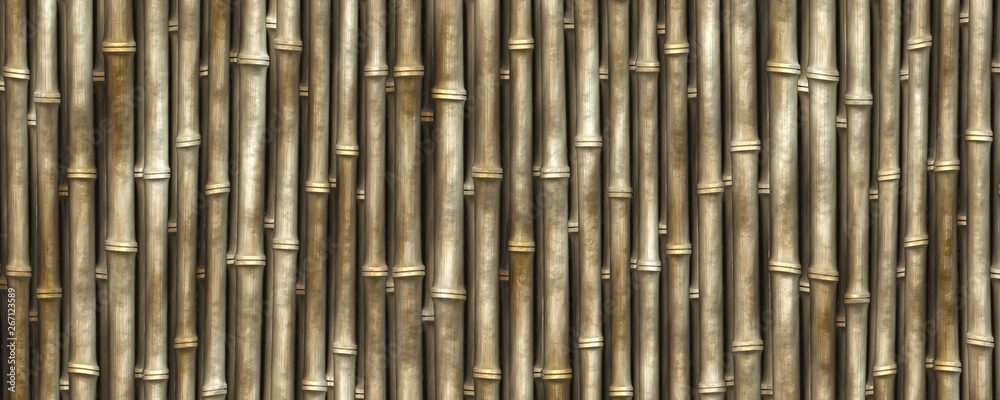 Fototapeta premium Dry bamboo fence background