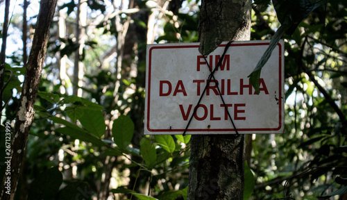 Placa Fim da Trilha