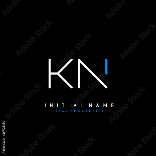 Initial K N KN minimalist modern logo identity vector