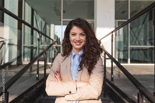 Free Download Portrait of confident cheerful businesswoman - GFXLoad