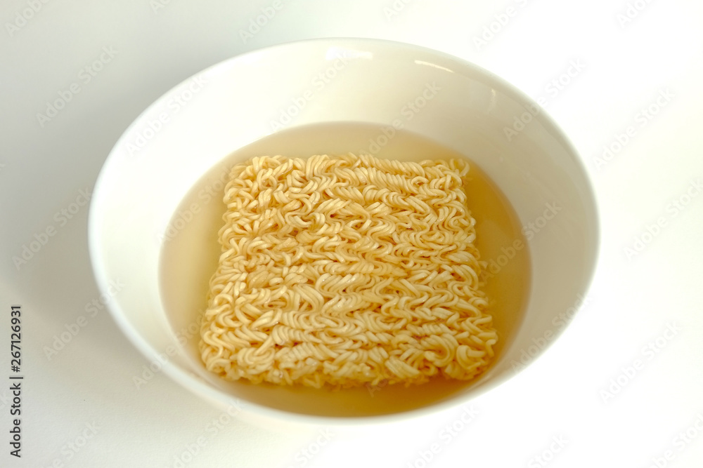 Instant noodle in white ceramic bowl Instant noodle in white ceramic bowl