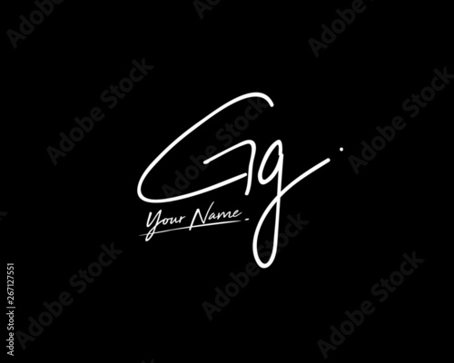 G GG Signature initial logo template vector