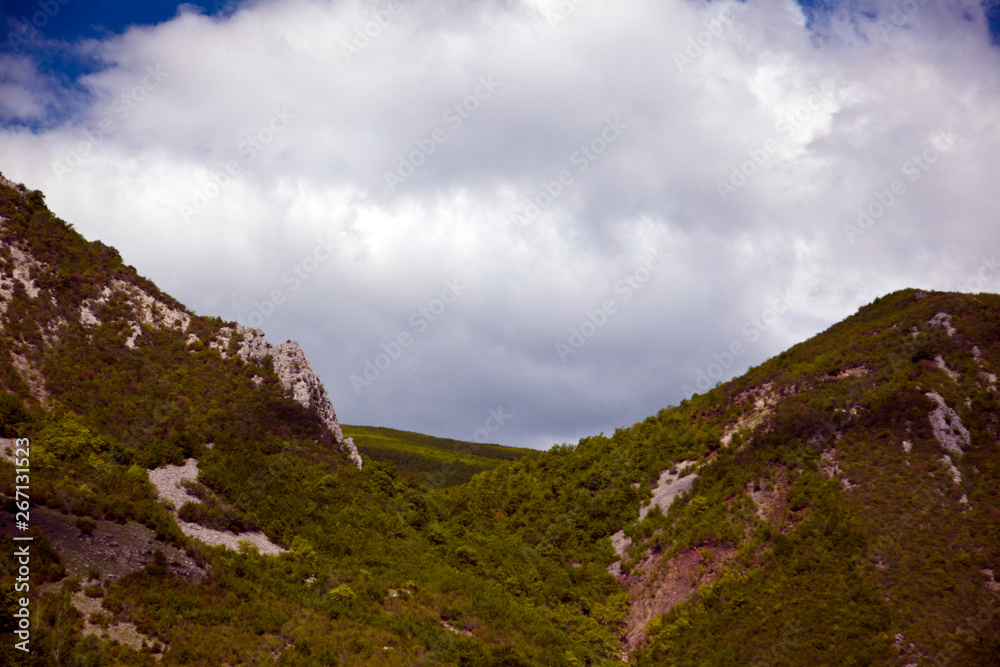 Fototapeta premium Clouds on the mountain. Photos of Nature