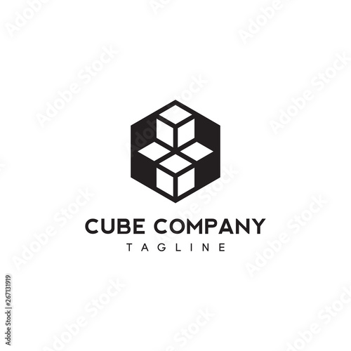 hexagon logo with cube style inspiration