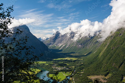 View of city in a mountain valley