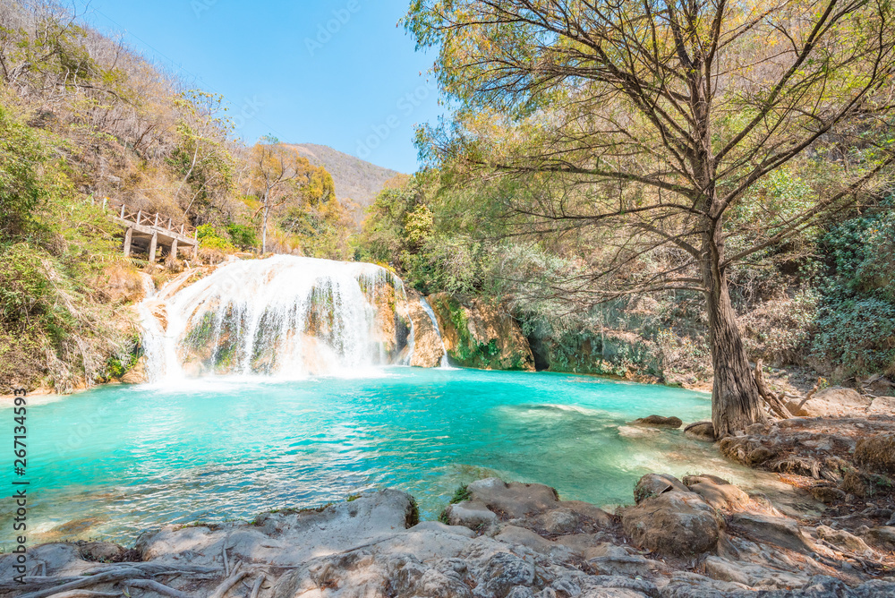 The amazing turquoise waterfalls of Chiflon in Chiapas, Mexico
