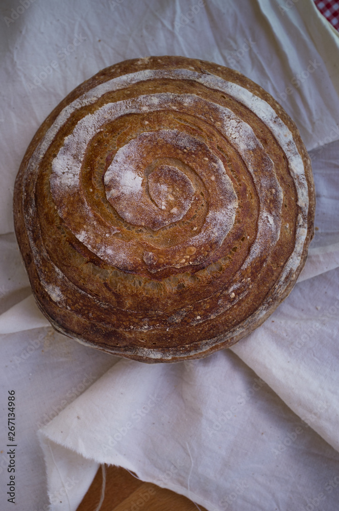 Fototapeta premium Homemade Sourdough Breads with Authentic Patterns