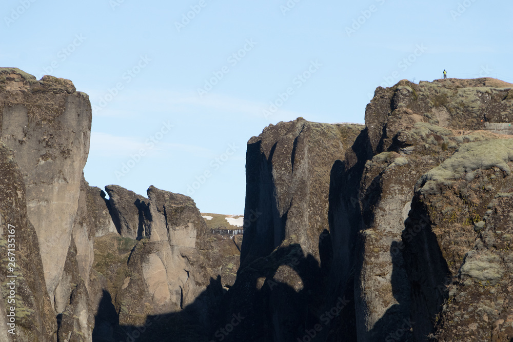 Fjadrargljufur is a canyon in south east Iceland.Fjadrargljufur canyon was created by progressive erosion by flowing water from glaciers through the rocks over a long period of time