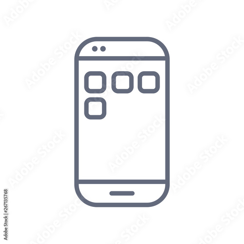 Mobile Phone vector line icon. Vector icon on white background