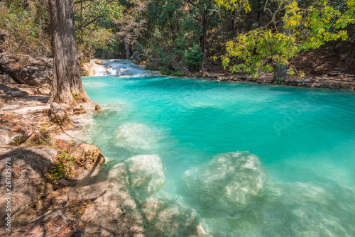 The amazing turquoise natural pools of Chiflon in Chiapas  Mexico