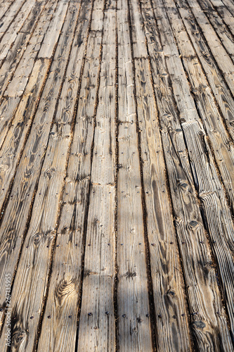 Wooden boardwalk in the port of San Diego