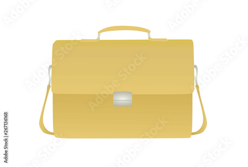 Beige men  briefcase. vector illustration