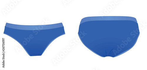Men blue swim suit. vector illustration